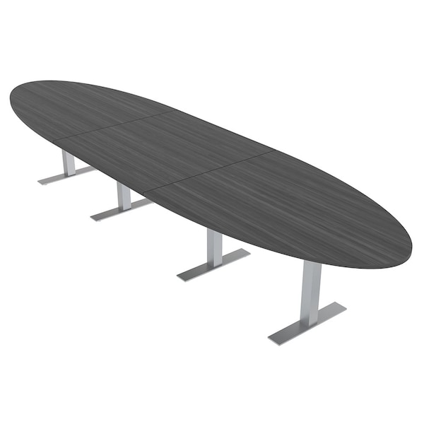 45 in W, 165.75 in L, 29 in H, Engineered Wood Top, Grey